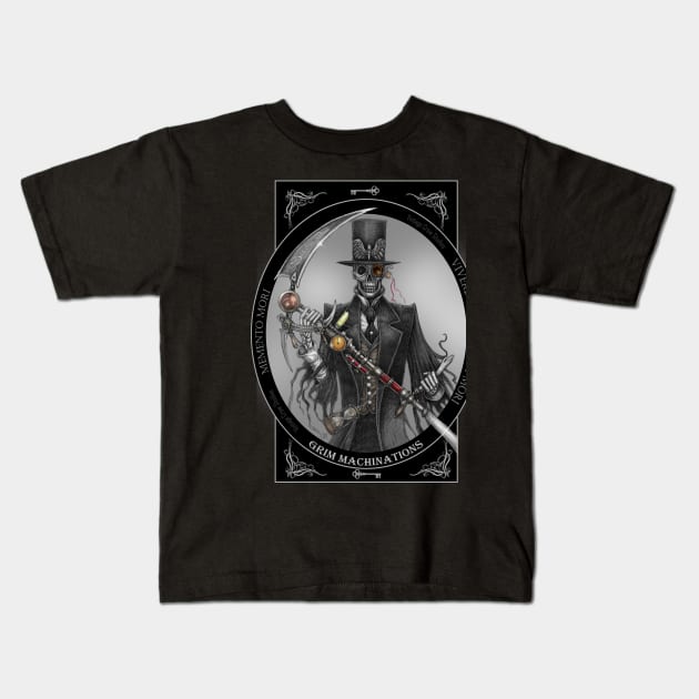 Grim Machinations Kids T-Shirt by Vintage Crow Studios